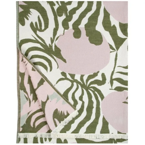 Lapuan Kankurit Decken Und Überwürfe^Kuutamo Überwurf, 130 x 180 cm, Olivgrün - Rosa