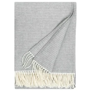 Lapuan Kankurit Decken Und Überwürfe^Lepo Decke, 135 x 180 cm, weiß - grau