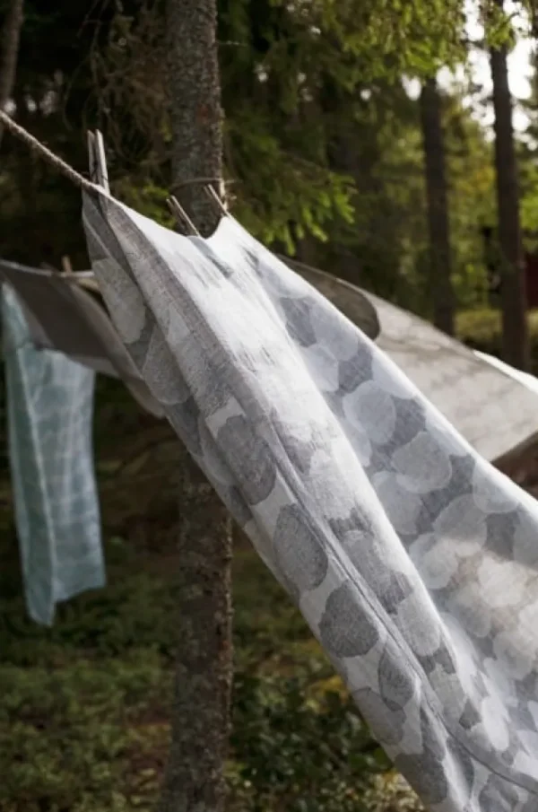 Lapuan Kankurit Badezimmertextilien^Saunahandtuch Sade, weiß-grau