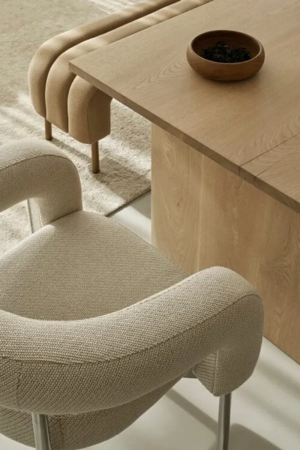 Normann Copenhagen Sitzgelegenheiten-Lepo Product Boa Stuhl, Chrom - Hellbeige Kvadrat Coda2 103