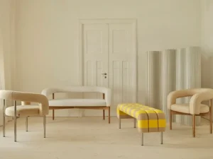 Normann Copenhagen Sitzgelegenheiten-Lepo Product Boa Stuhl, Chrom - Hellbeige Kvadrat Coda2 103