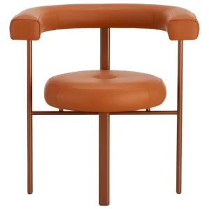 Tolix Sitzgelegenheiten-Lepo Product Polar L1001 Stuhl, Rost - Braunes Leder Challenger 026