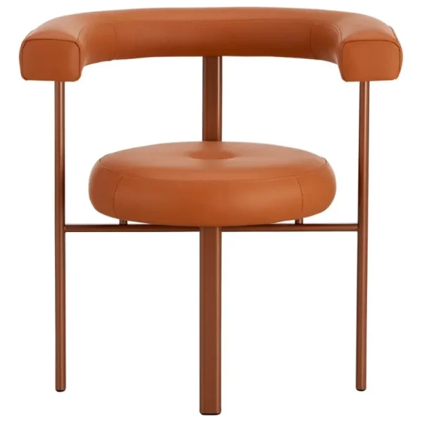 Tolix Sitzgelegenheiten-Lepo Product Polar L1001 Stuhl, Rost - Braunes Leder Challenger 026