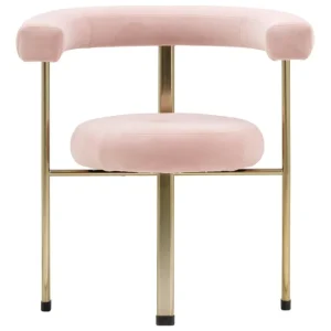 Tolix Sitzgelegenheiten-Lepo Product Polar L1001 Stuhl, Messing lackiert - Rosa Samt Reborn 1