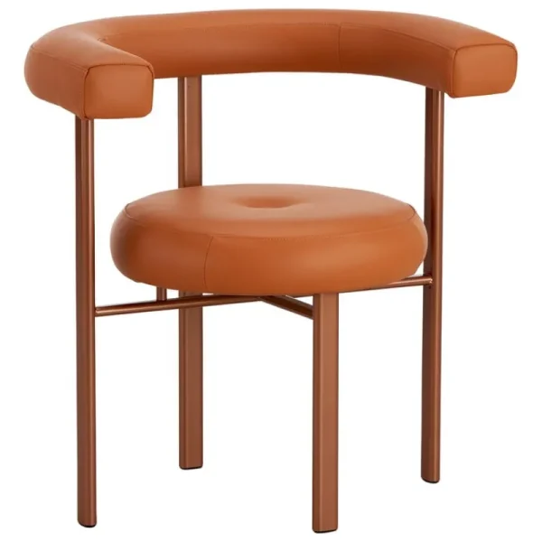 Tolix Sitzgelegenheiten-Lepo Product Polar L1001 Stuhl, Rost - Braunes Leder Challenger 026