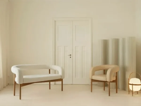 Fredericia Sofas Und Liegen-Lepo Product Wooden Boa Love 2-Sitzersofa, Eiche - Kvadrat Sacho Elle 0200