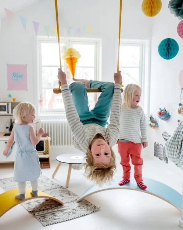 Kinder Lillagunga Möbel Für Das Kinderzimmer^Bone Trapez, Eiche - schwarzes Seil
