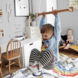 Kinder Lillagunga Möbel Für Das Kinderzimmer^Bone Trapez, Eiche - schwarzes Seil
