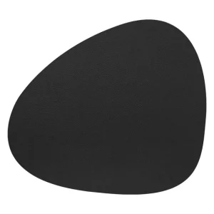 Lind DNA Tischwäsche^Curve Tischuntersetzer, 37 x 44 cm, Sereneleder, Schwarz