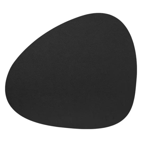Lind DNA Tischwäsche^Curve Tischuntersetzer, 37 x 44 cm, Sereneleder, Schwarz
