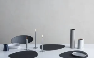 Lind DNA Tischwäsche^Curve Tischuntersetzer, 37 x 44 cm, Nupoleder, Schwarz