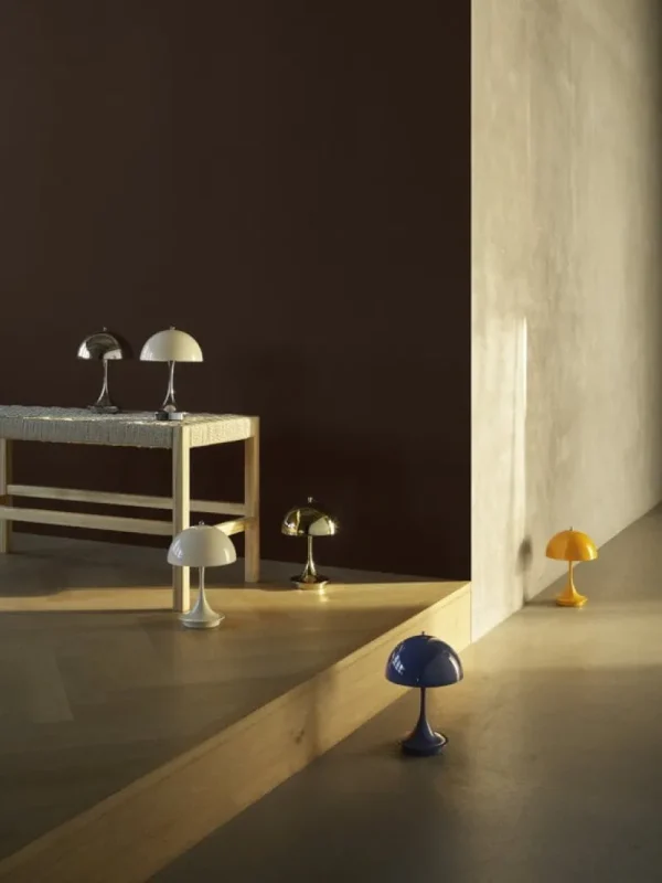 Louis Poulsen Außenbeleuchtung | Außenleuchten^Panthella 160 Portable V3 Tischleuchte, opal beige - Chrom