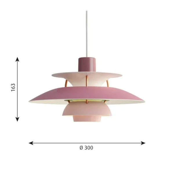 Sammode Deckenleuchten-Louis Poulsen Pendelleuchte PH 5 Mini, rosa