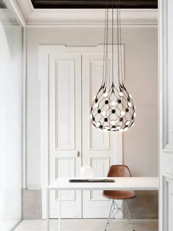Vaarnii Deckenleuchten-Luceplan Mesh Pendelleuchte, 55 cm, Schwarz