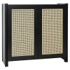 Woud Aufbewahrungsmöbel-Lundia Classic Cabinet Schrank mit Rattantüren, 84 x 79 cm, Schwarz lac