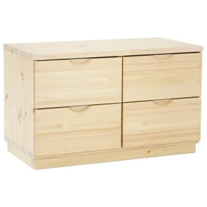 Pedestal Aufbewahrungsmöbel-Lundia Classic Kommode, 4 Schubladen, Kiefer klar lackiert