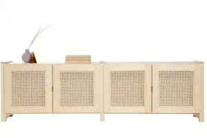 Form & Refine Aufbewahrungsmöbel-Lundia Classic TV-Schrank mit Rattantüren, Natur