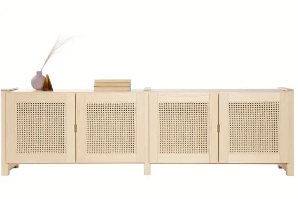 Form & Refine Aufbewahrungsmöbel-Lundia Classic TV-Schrank mit Rattantüren, Natur
