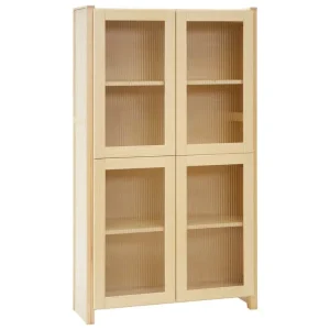 Lundia Aufbewahrungsmöbel-Classic Vitrine, geriffeltes Glas, 84 x 149 cm, Natur