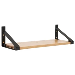 Woud Regale-Lundia Classic Wandregal, 50 × 30 cm, Schwarz - Braun