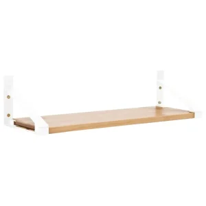 Woud Regale-Lundia Classic Wandregal, 80 × 30 cm, Weiß - Braun