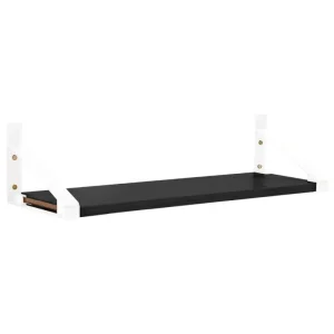 Woud Regale-Lundia Classic Wandregal, 80 × 30 cm, Weiß - Schwarz