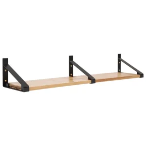 Maze Regale-Lundia Classic Wandregal, 2 Stück, Schwarz/Braun