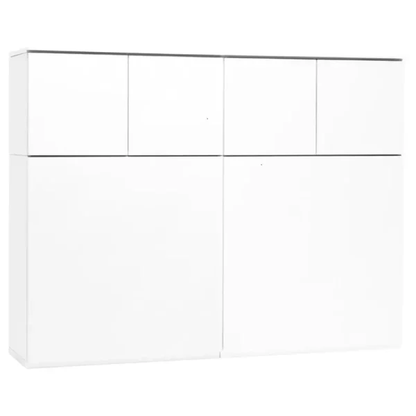 Lundia Aufbewahrungsmöbel-Fuuga Schrank, 128 cm, große und kleine Türen, Weiß