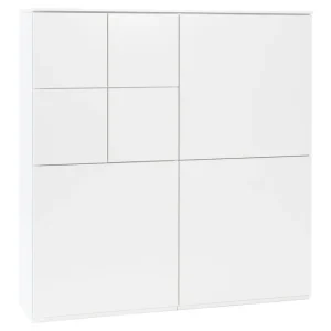 Lundia Aufbewahrungsmöbel-Fuuga Schrank mit Türen, 128 x 132 cm, Weiß