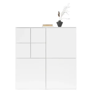 Lundia Aufbewahrungsmöbel-Fuuga Schrank mit Türen, 128 x 132 cm, Weiß