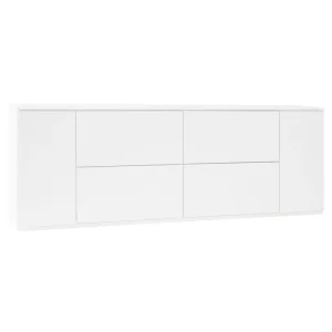 Maze Aufbewahrungsmöbel-Lundia Fuuga Sideboard, 192 cm, Schubladen und vertikale Türen, Weiß