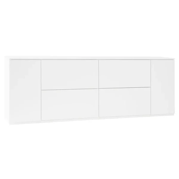 Maze Aufbewahrungsmöbel-Lundia Fuuga Sideboard, 192 cm, Schubladen und vertikale Türen, Weiß