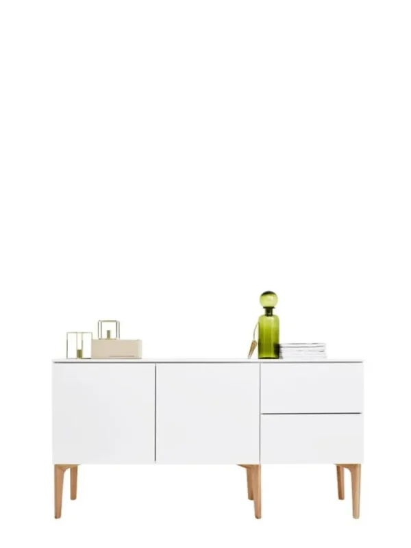 Lundia Aufbewahrungsmöbel-Fuuga Sideboard, 144 cm, Weiß – Eiche