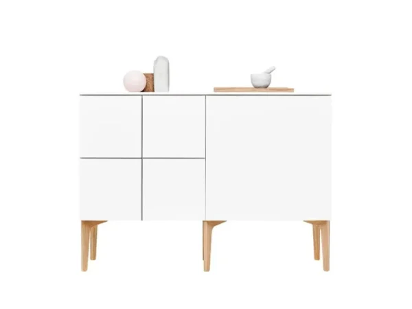 Lundia Aufbewahrungsmöbel-Fuuga Sideboard, 128 cm, Weiß – Eiche
