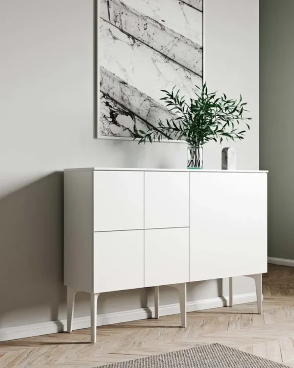Lundia Aufbewahrungsmöbel-Fuuga Sideboard, 128 cm, Weiß – Weiß