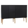 Ariake Aufbewahrungsmöbel-Lundia Fuuga Sideboard, 128 cm, Eiche schwarz