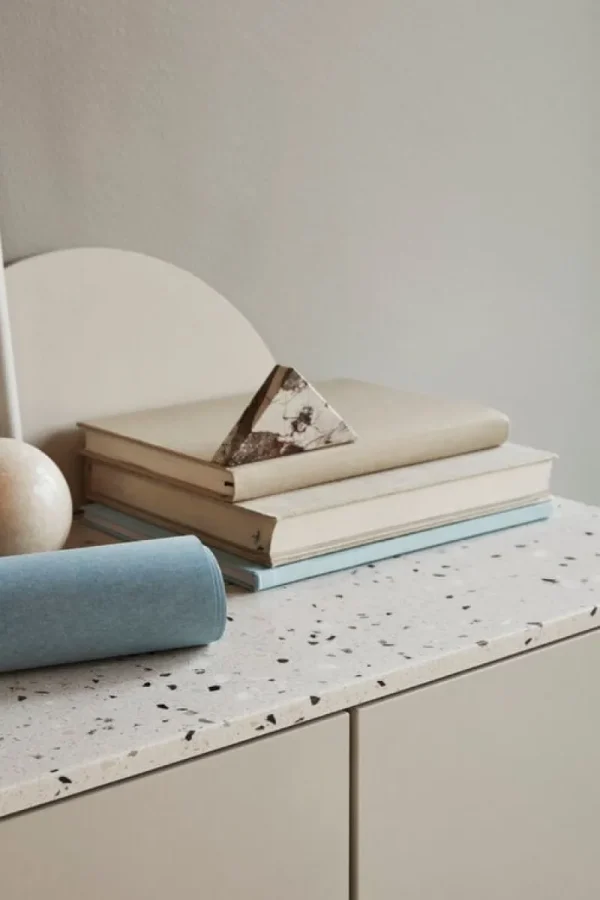 Lundia Aufbewahrungsmöbel-Fuuga Sideboard, 128 cm, Kaschmir - Terrazzo - Eiche - Messing
