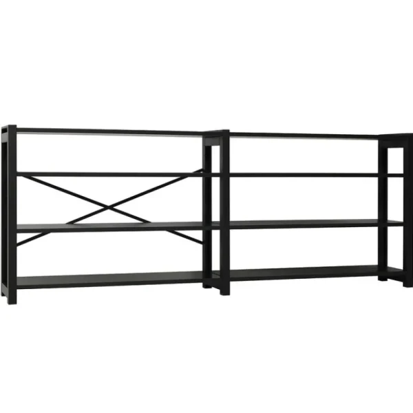 String Furniture Regale-Lundia Offenes Classic Regal, doppelt, 204 cm, Schwarz