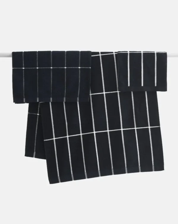 Marimekko Badezimmertextilien^Badetuch Tiiliskivi, schwarz - weiß