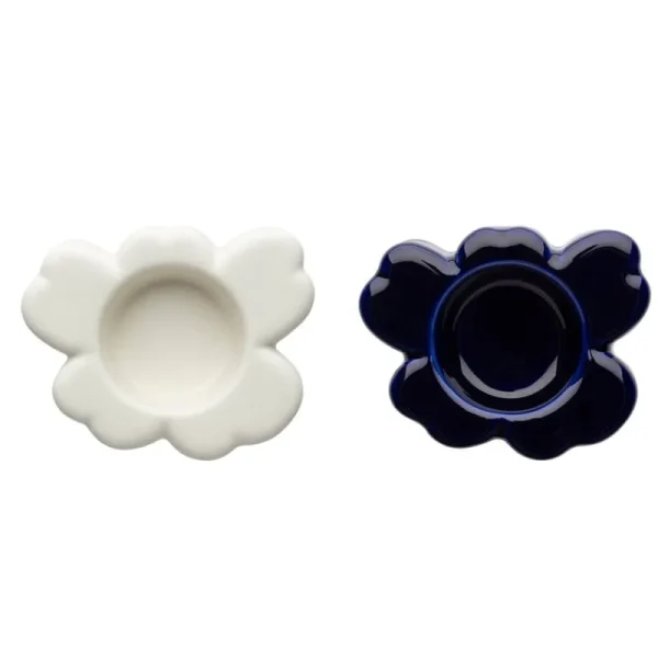 Marimekko Weihnachtsdekoration | Kerzen Und Kerzenhalter^Kerzenhalter Unikko, 2er-Set, kobaltblau - weiß