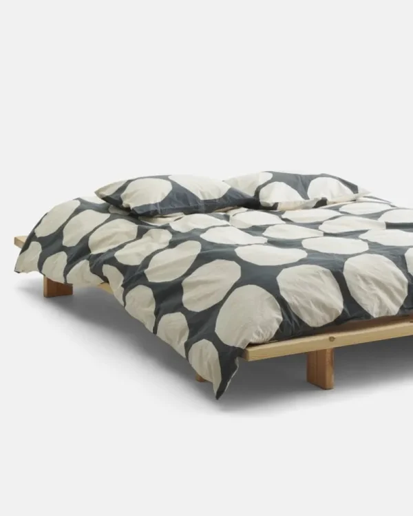 Marimekko Bettwäsche^Kivet Bettbezug, 150 x 210 cm, Graphitgrau - Cremeweiß