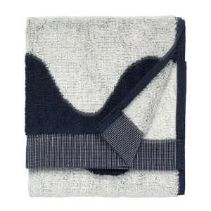 Marimekko Badezimmertextilien^Lokki Gästehandtuch, Cremeweiß – Dunkelblau