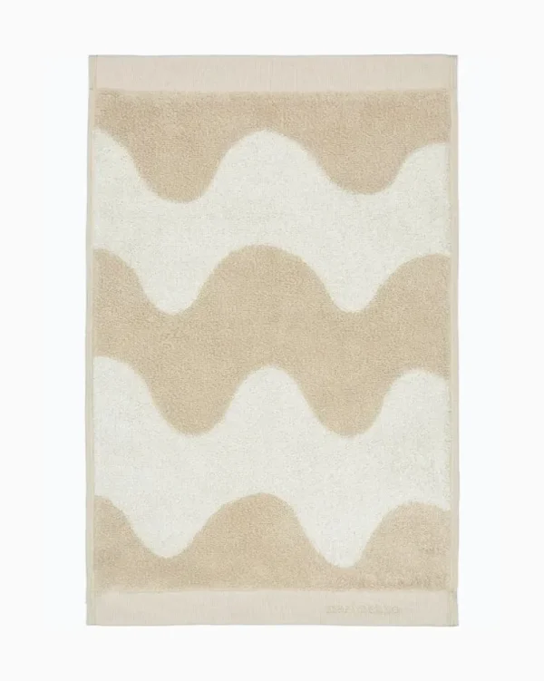 Marimekko Badezimmertextilien^Lokki Gästehandtuch, Beige – Weiß