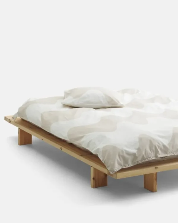 Marimekko Bettwäsche^Lokki Kopfkissenbezug 50 x 60 cm, Weiß – Beige