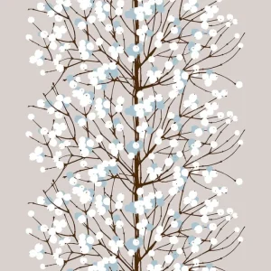 Marimekko Stoffe^Lumimarja Stoff, Beige – Braun – Blau