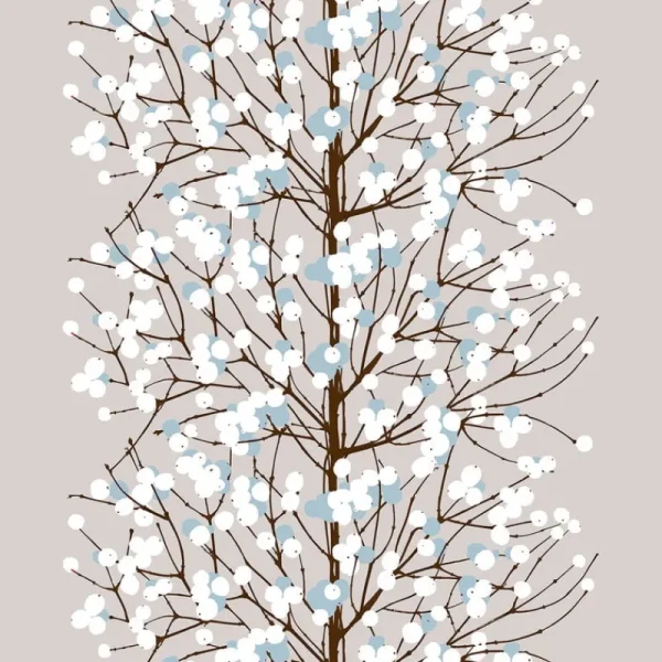 Marimekko Stoffe^Lumimarja Stoff, Beige – Braun – Blau