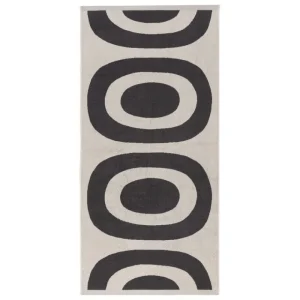 Marimekko Badezimmertextilien^Melooni Badetuch, Graphitgrau - Naturweiß