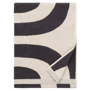 Marimekko Badezimmertextilien^Melooni Badetuch, Graphitgrau - Naturweiß