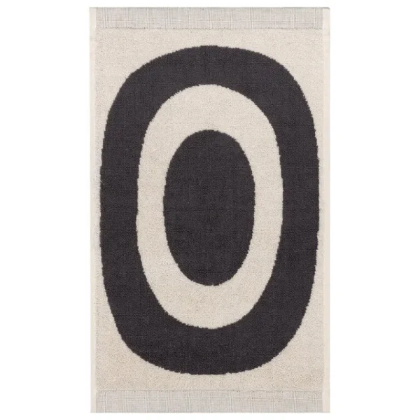 Marimekko Badezimmertextilien^Melooni Gästehandtuch, Graphitgrau - Naturweiß