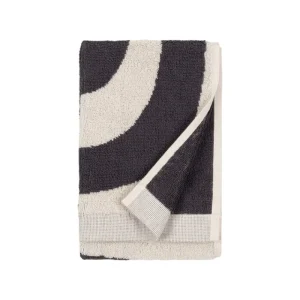 Marimekko Badezimmertextilien^Melooni Gästehandtuch, Graphitgrau - Naturweiß